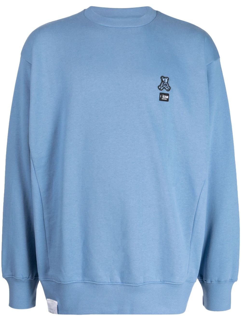 izzue Fleece-Sweatshirt mit Teddy-Patch - Blau von izzue