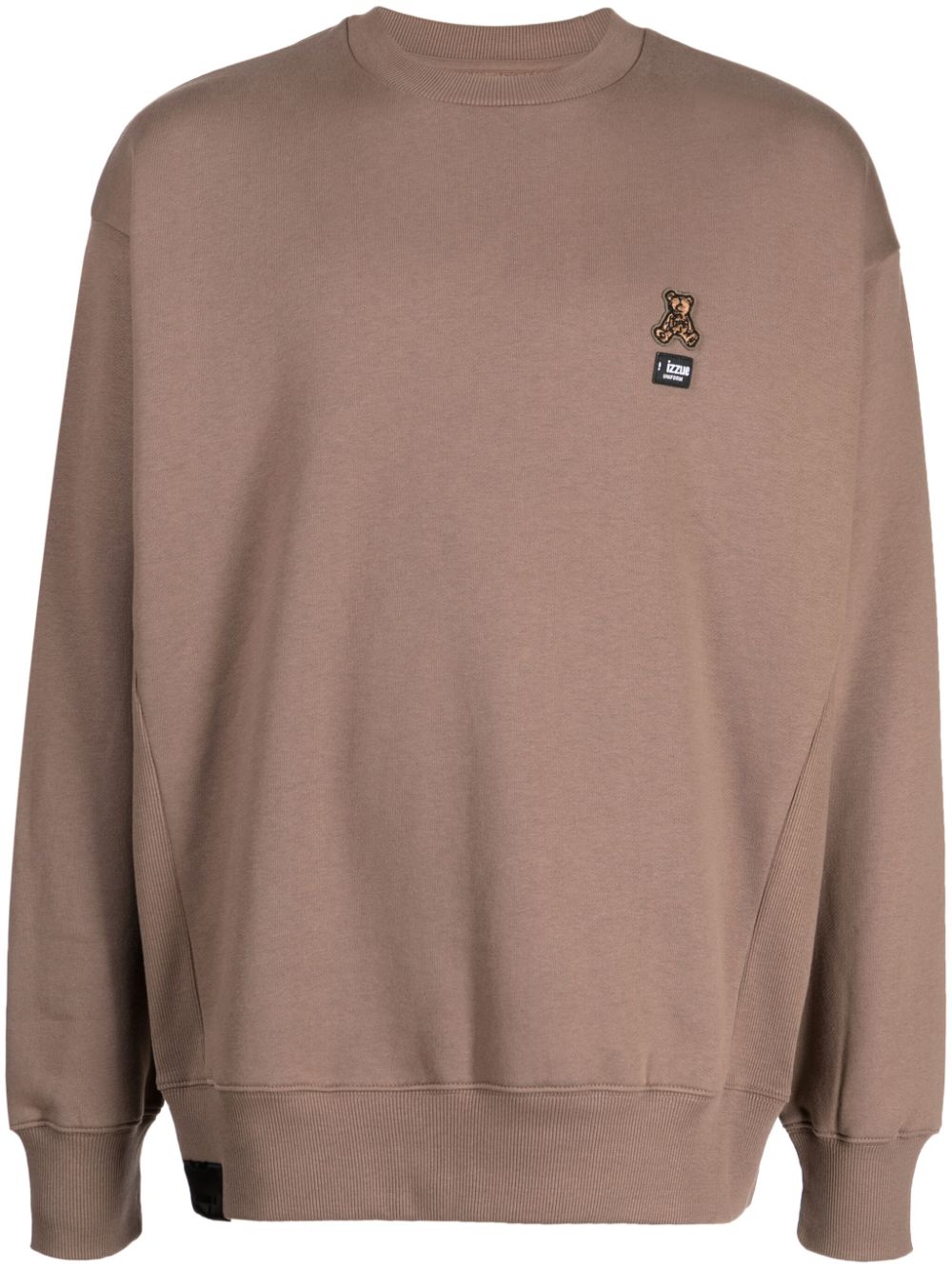 izzue Fleece-Sweatshirt mit Teddy-Patch - Braun von izzue