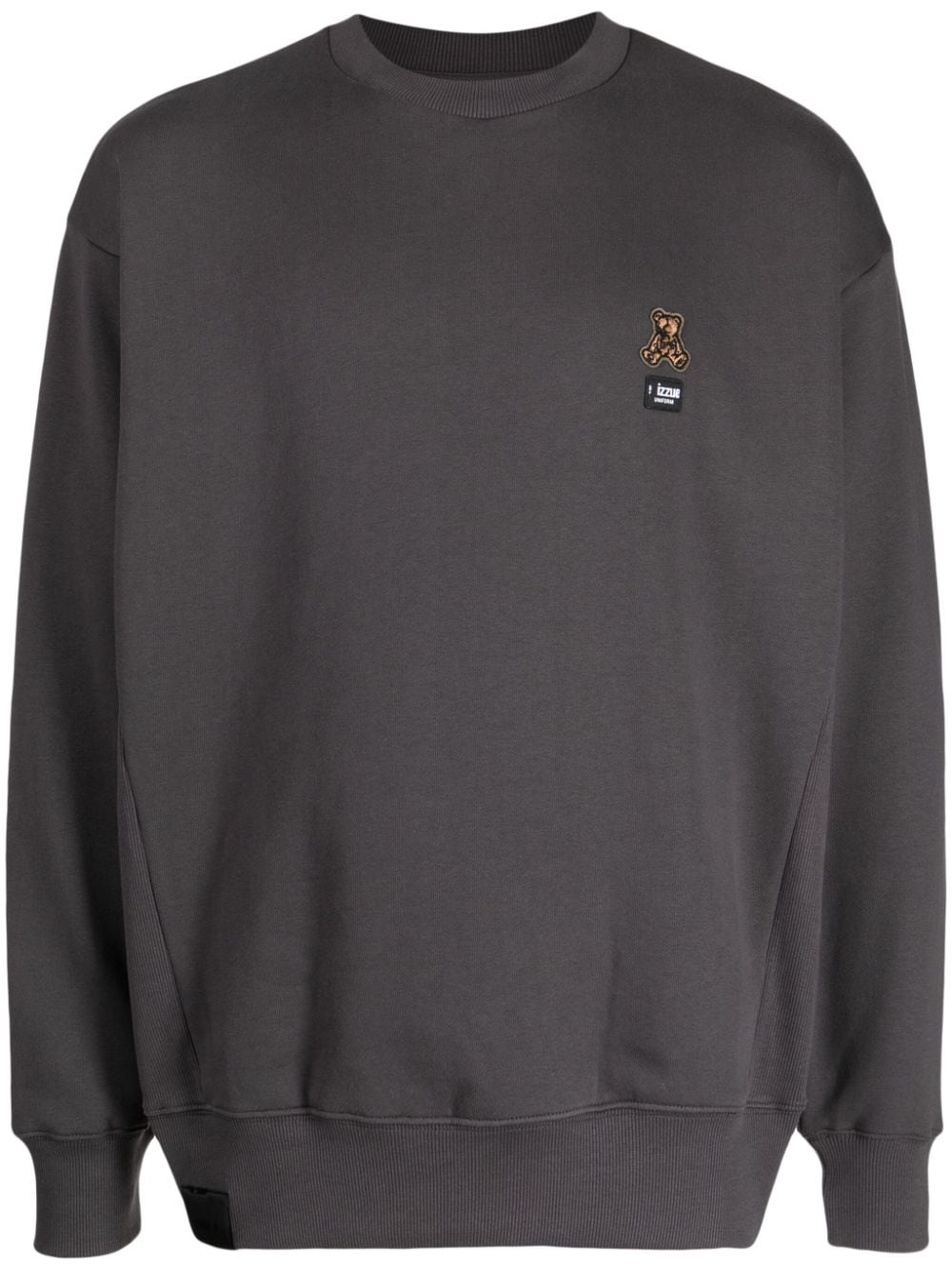 izzue Fleece-Sweatshirt mit Teddy-Patch - Grau von izzue