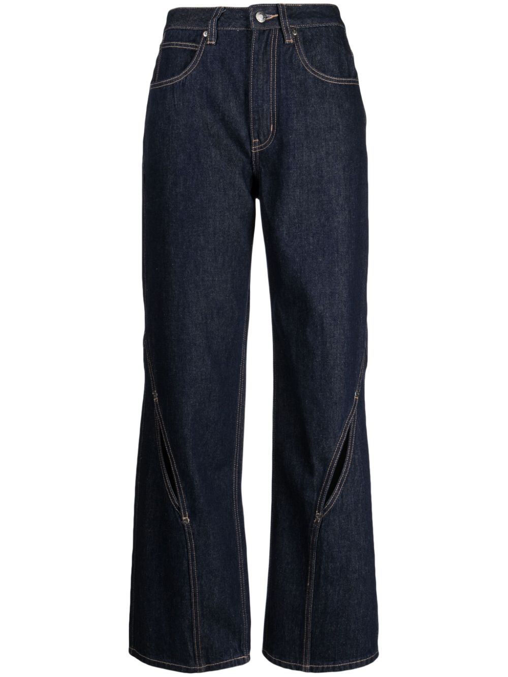 izzue Straight-Leg-Jeans mit Cut-Outs - Blau von izzue