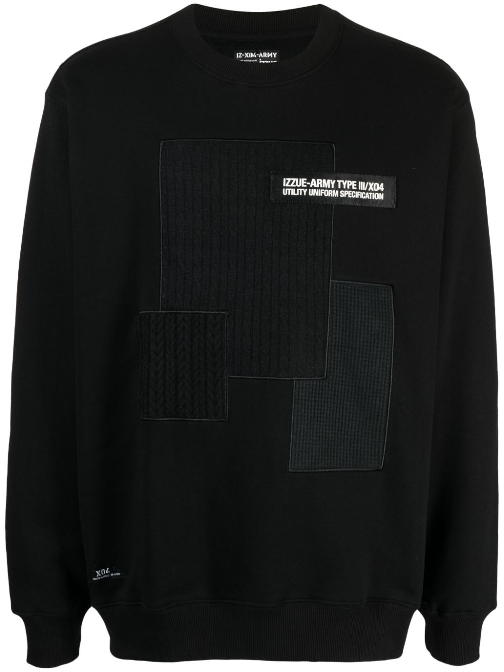 izzue Patchwork-Sweatshirt mit Logo-Applikation - Schwarz von izzue