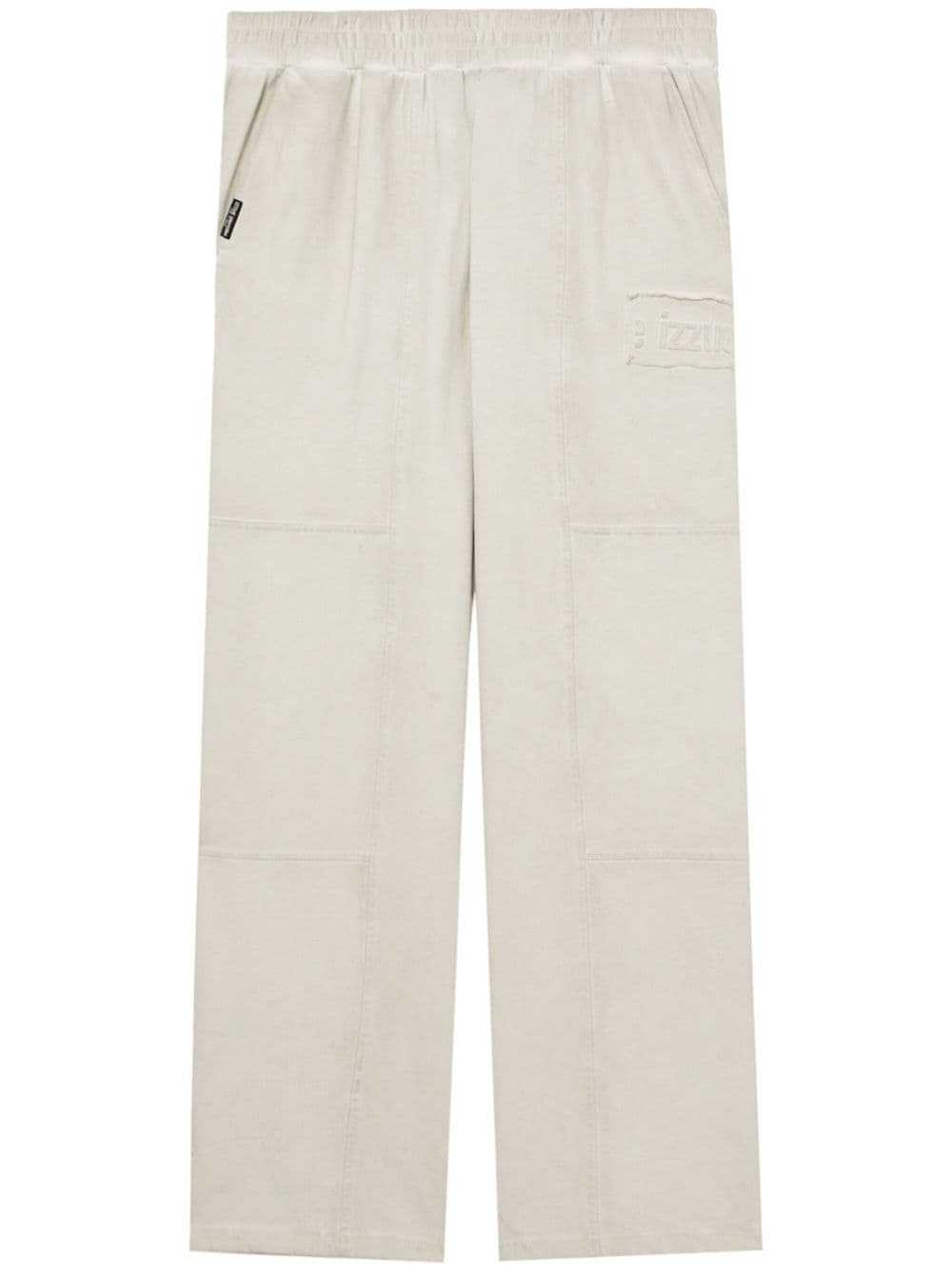 izzue logo-embossed cotton track pants - Nude von izzue