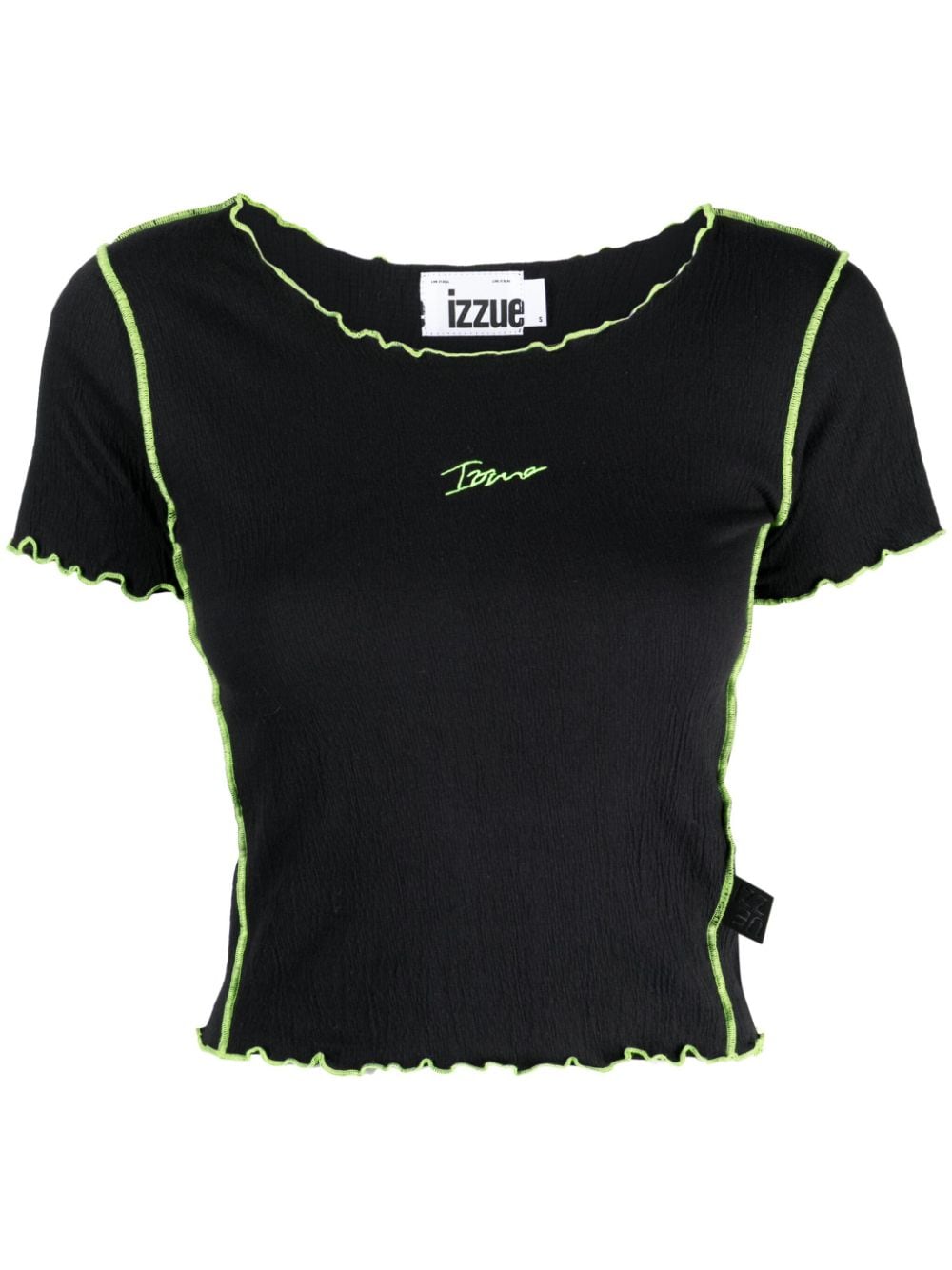 izzue Cropped-Top mit Logo - Schwarz von izzue