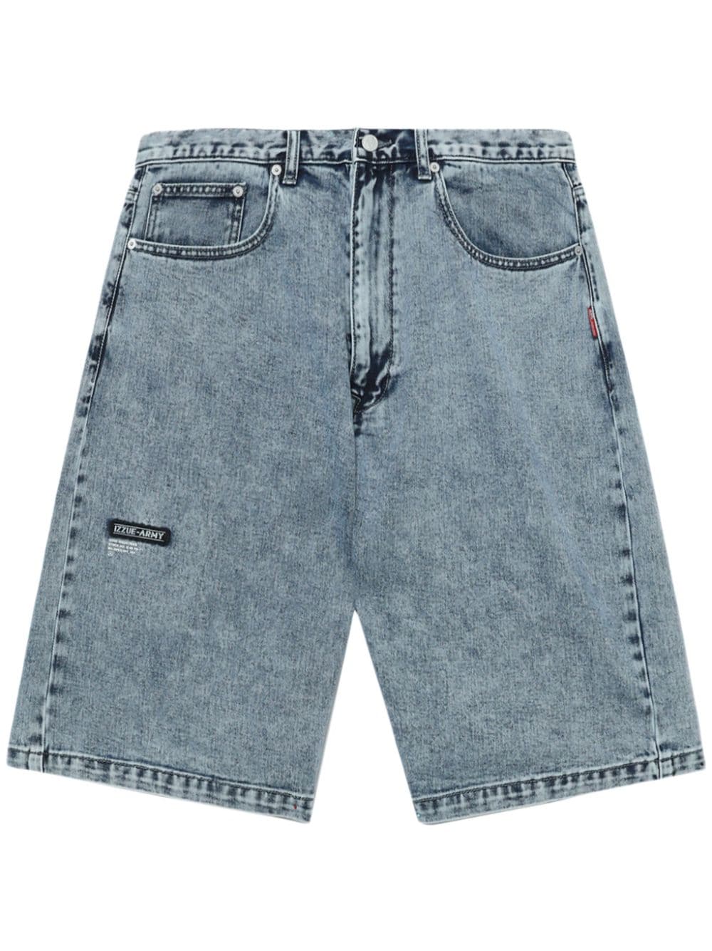 izzue Jeans-Shorts mit Logo-Patch - Blau von izzue