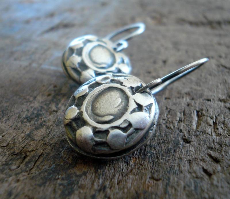 Concho Ohrringe - Handgefertigt. Oxidierte Feine Und Sterling Silber von jNicDesigns