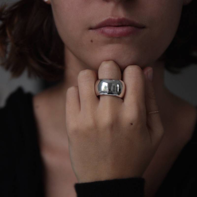 Statement Ring Großer Klobiger Sterling Silber Ring Mit Dem Namen Erde Statement Ring Großer Klobiger Sterling Silber Ring Mit Dem Namen Erde von jacandhugo