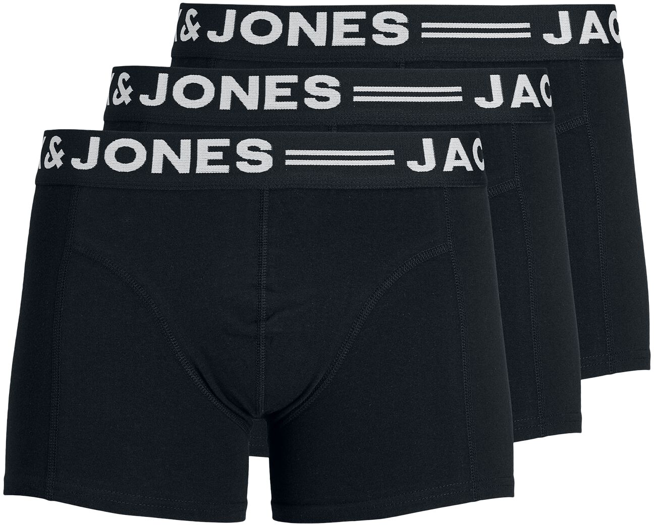 Jack & Jones Boxershort - SENSE TRUNKS 3-PACK - S bis L - für Männer - Größe S - schwarz von jack & jones