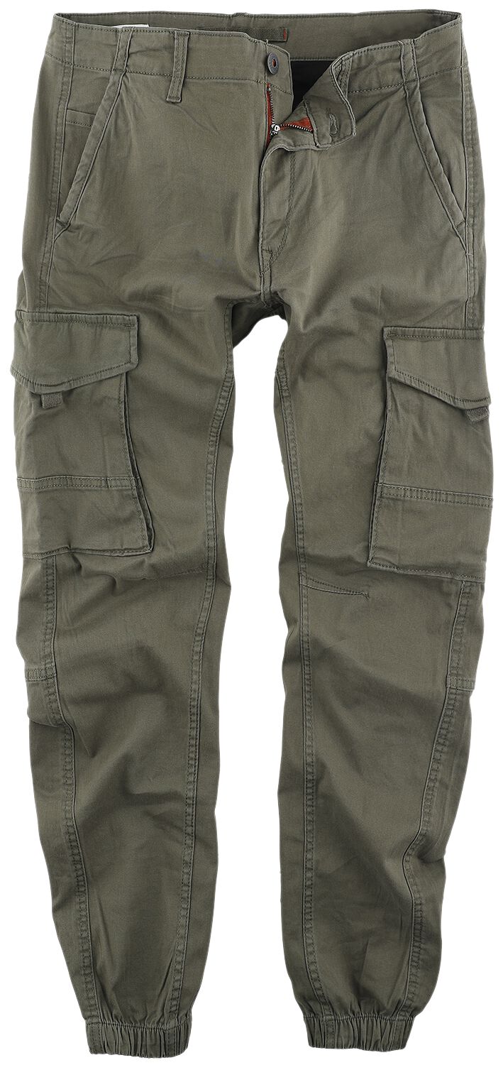 Jack & Jones Cargohose - JJIPAUL JJFLAKE AKM - W27L32 bis W36L36 - für Männer - Größe W32L34 - oliv von jack & jones