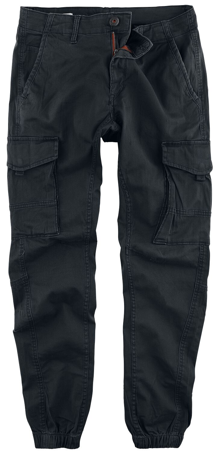 Jack & Jones Cargohose - JJIPAUL JJFLAKE AKM - W28L30 bis W36L34 - für Männer - Größe W33L34 - schwarz von jack & jones
