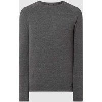 Jack & Jones Strickpullover mit Label-Patch Modell 'HILL' in Anthrazit Melange, Größe S von jack & jones