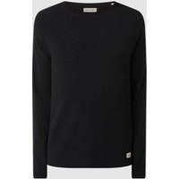 Jack & Jones Strickpullover mit Label-Patch Modell 'HILL' in Black, Größe L von jack & jones