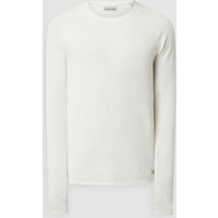 Jack & Jones Strickpullover mit Label-Patch Modell 'HILL' in Weiss, Größe L von jack & jones