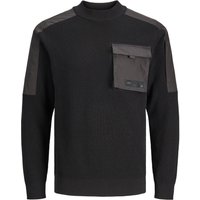 Jack & Jones Pullover mit Turtleneck und Brusttasche in Kontrastmaterial von jack & jones