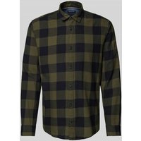 Jack & Jones Freizeithemd mit Knopfleiste Modell 'GINGHAM' in Oliv, Größe XL von jack & jones