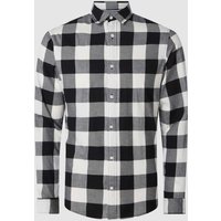 Jack & Jones Regular Fit Freizeithemd aus Twill Modell 'Gingham' in Weiss, Größe L von jack & jones