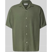 Jack & Jones Relaxed Fit Freizeithemd aus Viskose-Leinen-Mix Modell 'WAYNE' in Dunkelgruen, Größe S von jack & jones