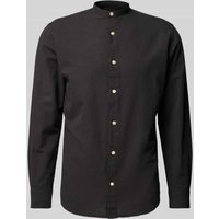 Jack & Jones Slim Fit Freizeithemd mit Leinen-Anteil Modell 'BREEZE' in Black, Größe XXL von jack & jones
