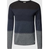 Jack & Jones Strickpullover mit Label-Patch Modell 'HILL' in Dunkelblau, Größe M von jack & jones