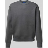 Jack & Jones Strickpullover mit Label-Print Modell 'VESTERBRO' in Anthrazit, Größe M von jack & jones
