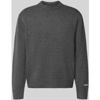 Jack & Jones Strickpullover mit Label-Stitching Modell 'NORREBRO' in Dunkelgrau Melange, Größe XXL von jack & jones