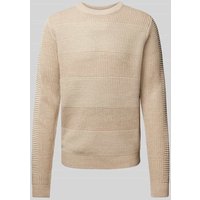 Jack & Jones Strickpullover mit Strukturmuster Modell 'HUGO' in Beige, Größe XL von jack & jones