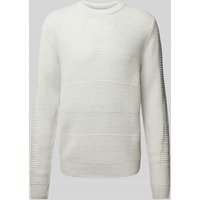 Jack & Jones Strickpullover mit Strukturmuster Modell 'HUGO' in Hellgrau, Größe XXL von jack & jones