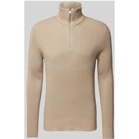 Jack & Jones Strickpullover mit Troyer-Kragen Modell 'PERFECT' in Beige, Größe XXL von jack & jones