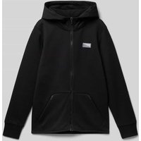 Jack & Jones Sweatjacke mit Label-Patch Modell 'COAIR' in Black, Größe 140 von jack & jones