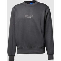 Jack & Jones Sweatshirt mit Label-Print Modell 'VESTERBRO' in Mittelgrau, Größe S von jack & jones