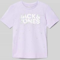 Jack & Jones T-Shirt mit Label-Print in Flieder, Größe 176 von jack & jones