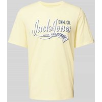 Jack & Jones T-Shirt mit Label-Print in Hellgelb Melange, Größe L von jack & jones
