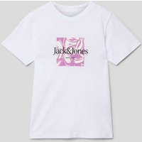 Jack & Jones T-Shirt mit Rundhalsausschnitt Modell 'JORLAFAYETTE' in Weiss, Größe 164 von jack & jones