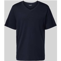 Jack & Jones T-Shirt mit V-Ausschnitt Modell 'ORGANIC BASIC' in Dunkelblau, Größe L von jack & jones