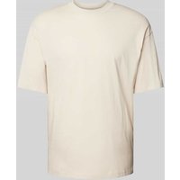 Jack & Jones T-Shirt mit geripptem Rundhalsausschnitt Modell 'BRADLEY' in Offwhite, Größe L von jack & jones