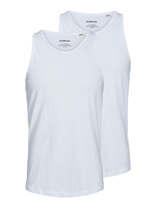 Jack & Jones Tank-Top - JACBASIC TANKTOP 2 PACK NOOS - S bis XXL - für Männer - Größe XL - weiß von jack & jones