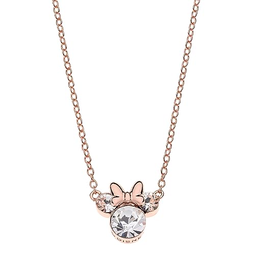 Disney-Mädchen-Halskette mit Minnie Mouse aus Silber und Zirkonen, Schmuck für Frauen (Minnie) von Disney