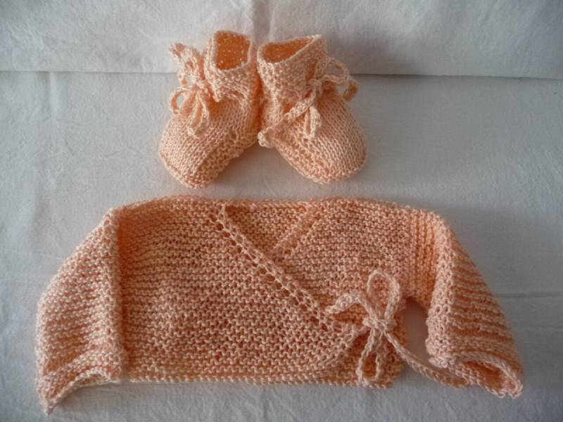 Baby-Bh Aus Baumwolle, Babyschuhe Handgemachtes Stricken, Geburtsgeschenk von jacquotetricote