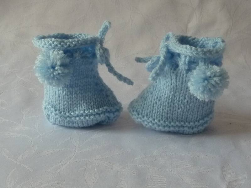 Baby-Hausschuhe, Handgemachtes Stricken, Geburtshausschuhe, Geburtsgeschenkt. 16 - 0 Bis 3 Monate von jacquotetricote
