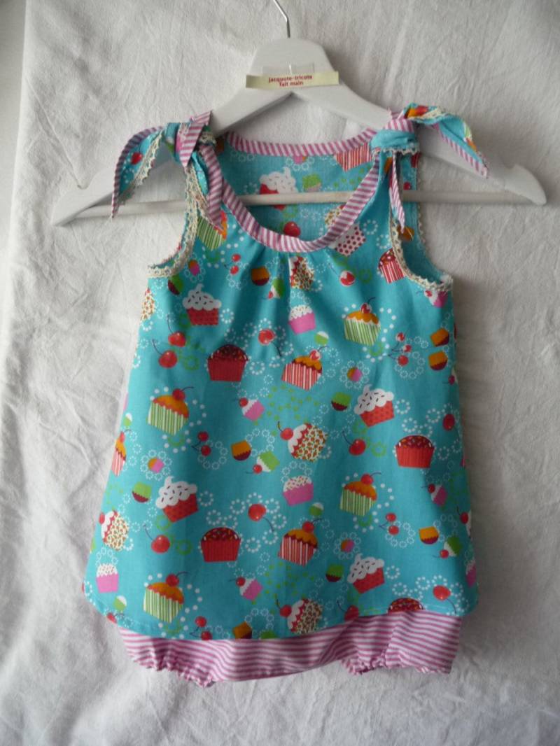 Babykleid Mit Trägern Passendem Blümchen, Baby Mädchen Sommerkleid von jacquotetricote