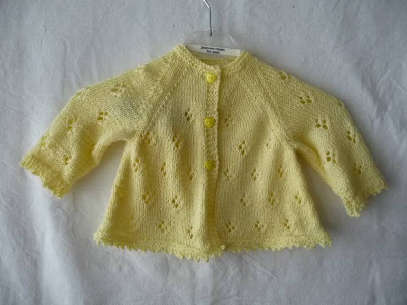 Mädchenweste, T. 3 Monate Bis 12 Monate, Spitzenweste, Kinderweste, Kinderjacke, Handgefertigter Strick von jacquotetricote