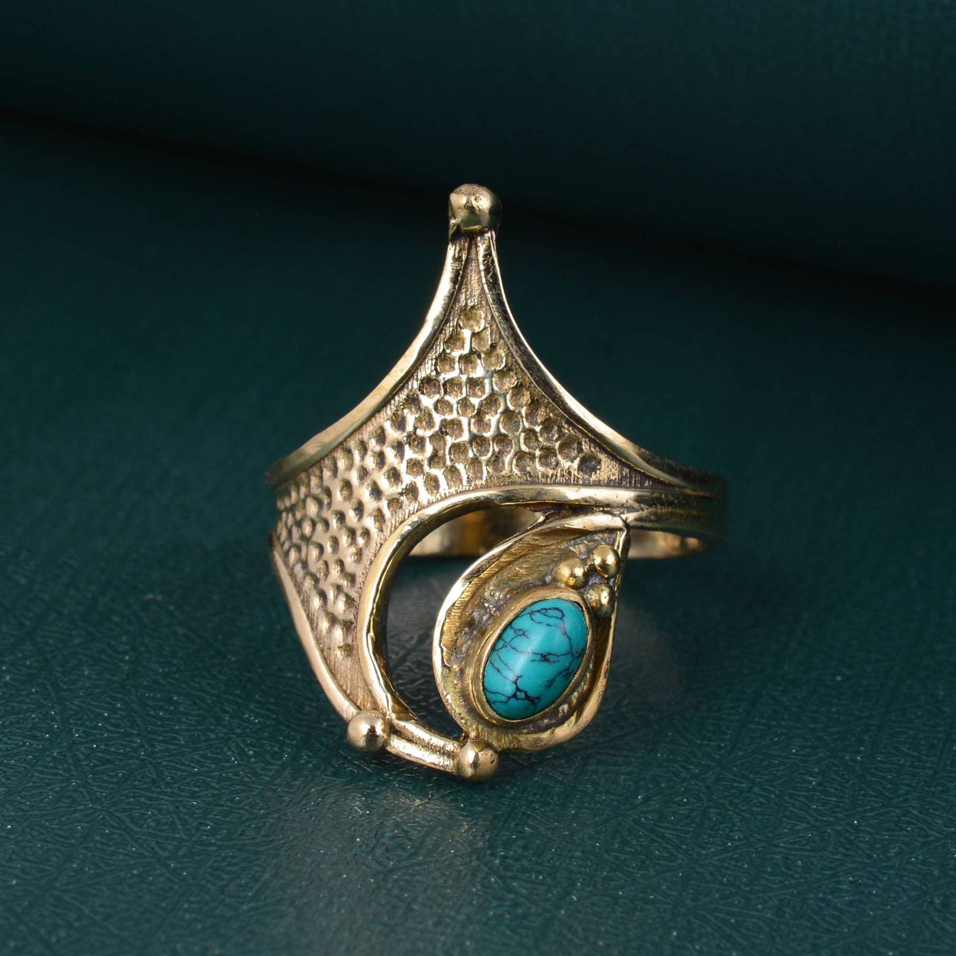 Schöner Türkis Frauen Ring, Edelstein Handgemachter Geschenkartikel, Versprechen Schmuck, Geschenk Für Sie von jaipurjewelryIN
