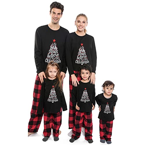 jakloz Weihnachts Pyjama Familie Set, Plaid Weihnachten Schlafanzug Langarm Weihnachtspyjama, Fun-Nachtwäsche Outfits Pyjama für Damen Herren Kinder(Kinder,4-5Y) von jakloz