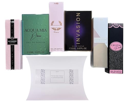 jameitop® 6 X Parfüm Geschenkbox Trend Düfte Set: für Damen je 15 ML mit Spray Kopf von jameitop