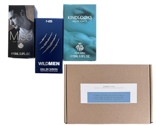 jameitop® Trend Düfte Set: 3 X Parfüm für Herren 15 ML jedes einzeln verpackt mit Spray Kopf in Geschenkbox von jameitop