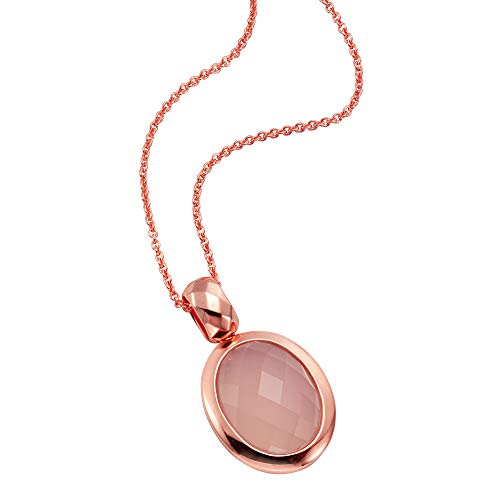 Jamelli Damen Anhänger mit Kette 925/- Sterling Silber 45cm Glänzend Chalcedon (beh.) rosa 500245221J-45 von Jamelli