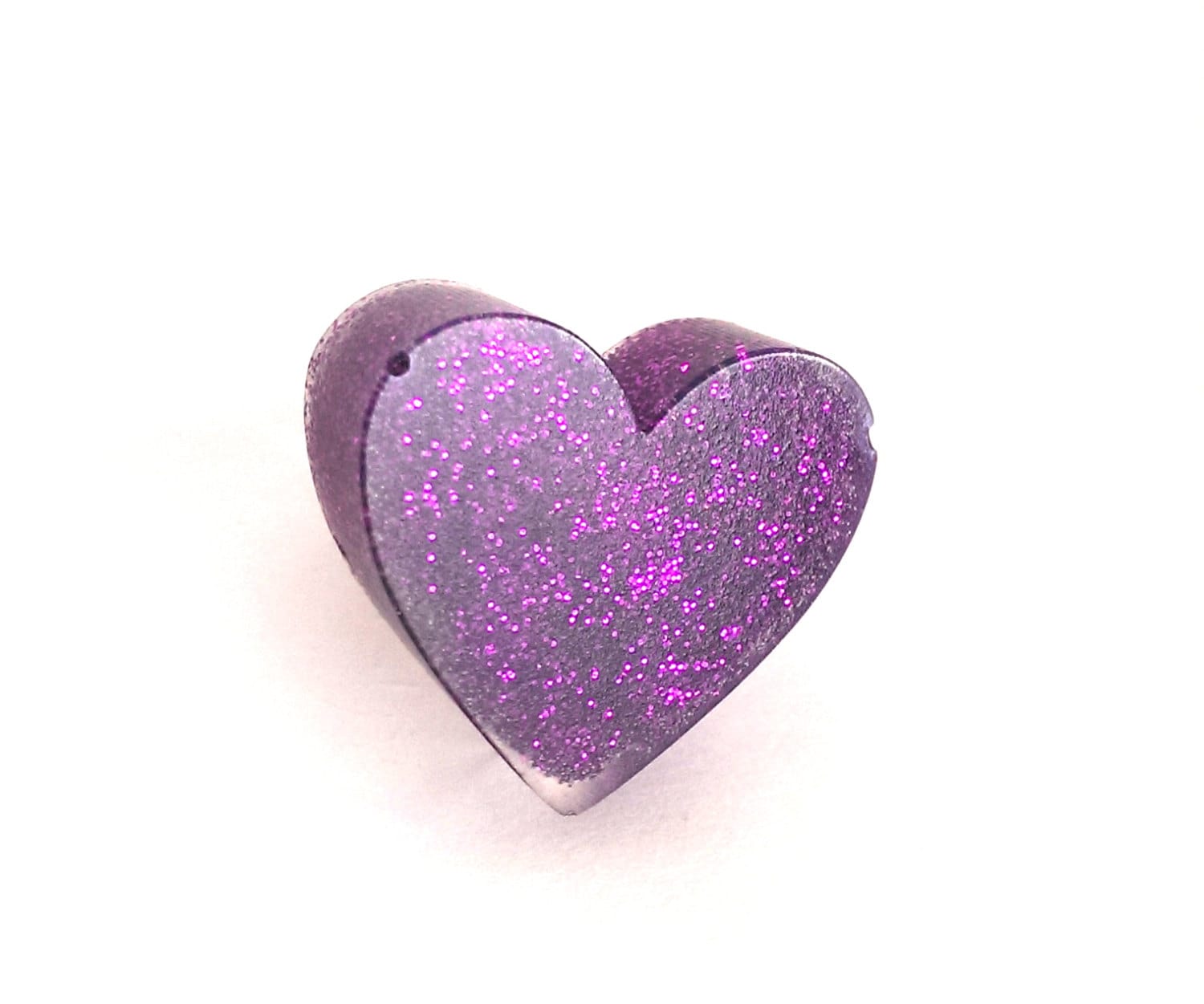 Glittery Lila Harz-Herz-Ring Glittery Lila Harz-Herz-Ring von jamesalicejewellery