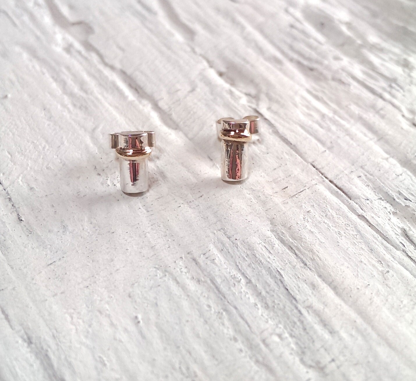 Gold Und Sterling Silber Ohrringe - Ohrstecker Gold Und Sterling Silber Ohrringe - Ohrstecker von jamesalicejewellery