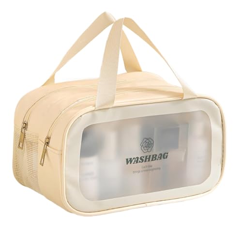 Trocken Und Nasstrennung Kulturtasche, Transparente Kosmetiktasche wasserdichte PVC Reise Waschtaschen Make-up Tasche Reisebeutel Für Familie, Männer Un Frauen von jamgeery