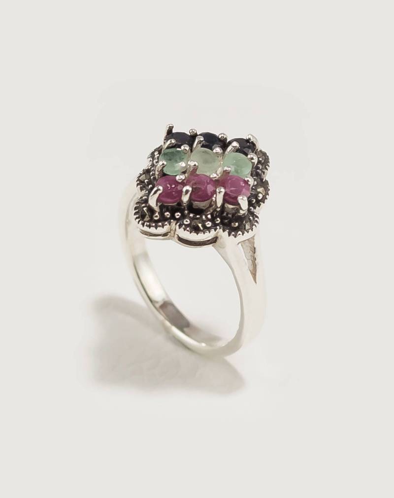 Frauen Ring, Sterling Silber Edelstein Natürlicher Alexandrit Malachit Blutstein, Boho, Silberring, Ägypten Frauen, 925 von jamilarabesque