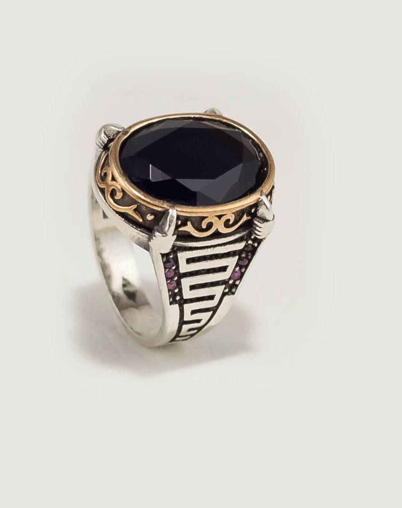 Silberring, Aegirin Edelstein, Männerring Silber 925, Männerschmuck, Aegirine Edelsteine, Weihnachtsgeschenk, Weihnachtsgeschenk von jamilarabesque